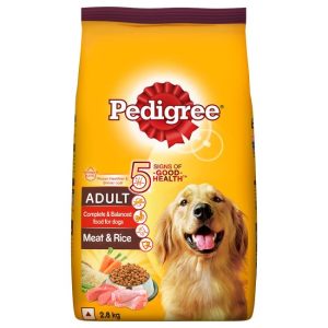 Pedigree Adult Dry Dog Food, Meat & Rice, 2.8 KG