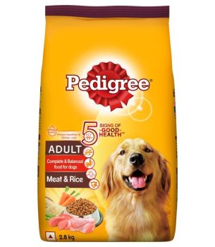 Pedigree Adult Dry Dog Food, Meat & Rice, 2.8 KG
