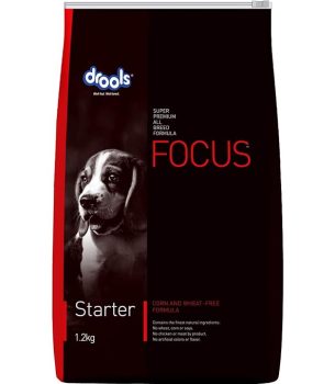 Drools Focus Starter Super Premium Dry Dog Food 1.2kg Pack | Chicken Flavour