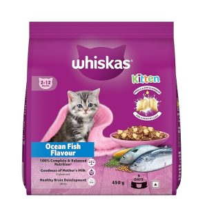 Whiskas Junior Mother Cat & Kitten (2-12 Months) Dry Cat Food, Ocean Fish Flavour, 450 g,