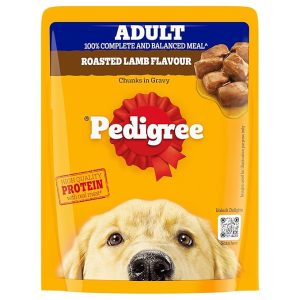 Pedigree Adult Wet Dog Food, Roasted Lamb Flavour Chunks in Gravy, 70 g