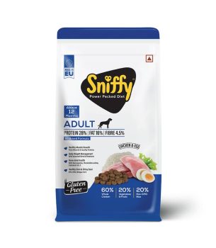 Sniffy Adult Dry Dog Food - 3kg | Real Chicken & Egg.