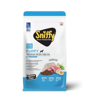 Sniffy Puppy Dry Dog Food - 3kg | Real Chicken & Egg.