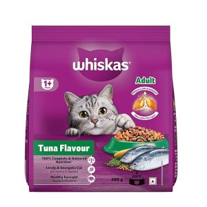 Whiskas Adult (1+ Years) Dry Cat Food, Tuna Flavour, 480 g,