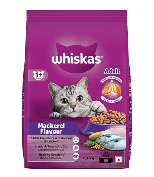 Whiskas Adult (1+ Years) Dry Cat Food, Mackerel Flavour, 1.2 kg,